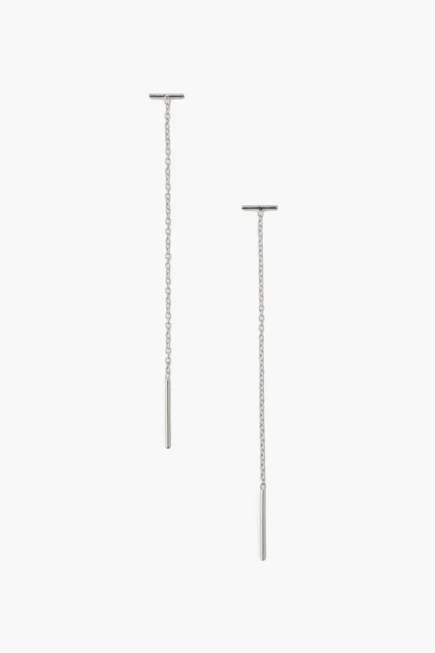 Chan Luu Earrings Silver Bar Chain Thread Earrings 8211 Women