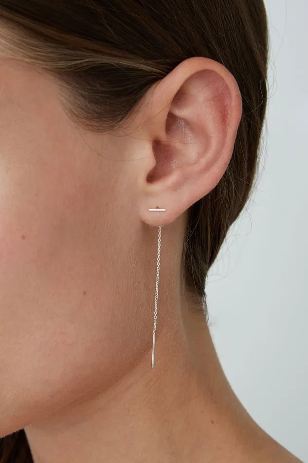 Chan Luu Earrings Silver Bar Chain Thread Earrings 8211 Women