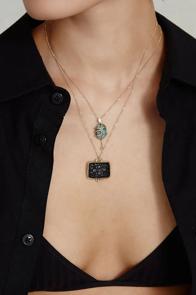 Chan Luu Necklaces 14k Acacia Necklace Black Obsidian 8211 Women