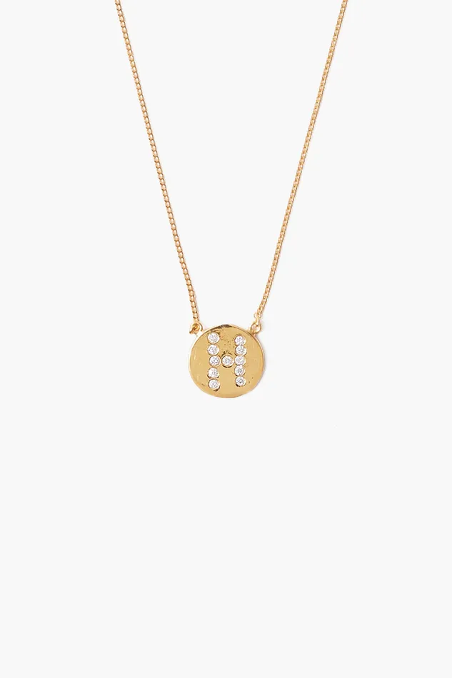 Chan Luu Necklaces Diamond Initial Coin Necklace Gold 8211 Women