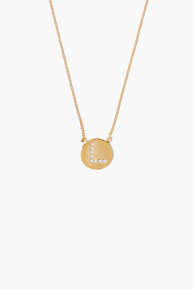 Chan Luu Necklaces Diamond Initial Coin Necklace Gold 8211 Women