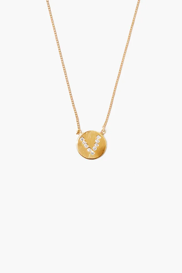 Chan Luu Necklaces Diamond Initial Coin Necklace Gold 8211 Women