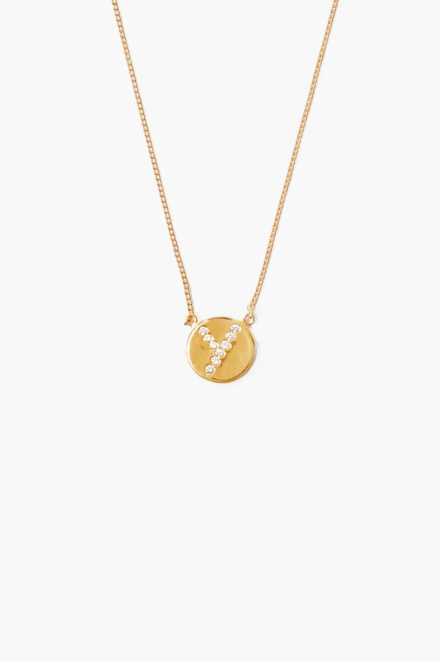 Chan Luu Necklaces Diamond Initial Coin Necklace Gold 8211 Women