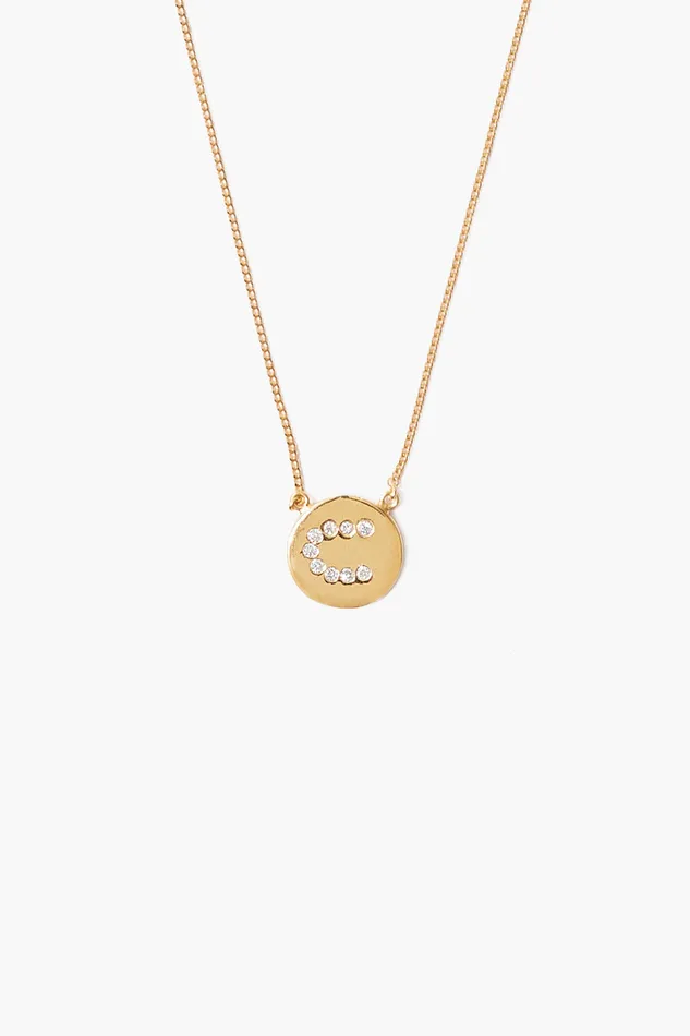 Chan Luu Necklaces Diamond Initial Coin Necklace Gold 8211 Women