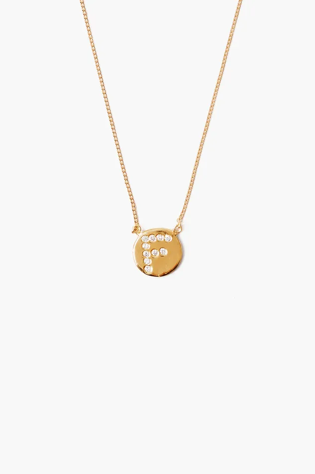 Chan Luu Necklaces Diamond Initial Coin Necklace Gold 8211 Women