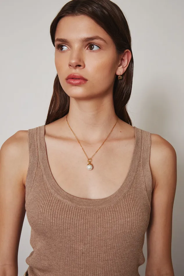 Chan Luu Necklaces Gold Dipped Pearl Pendant Necklace 8211 Women