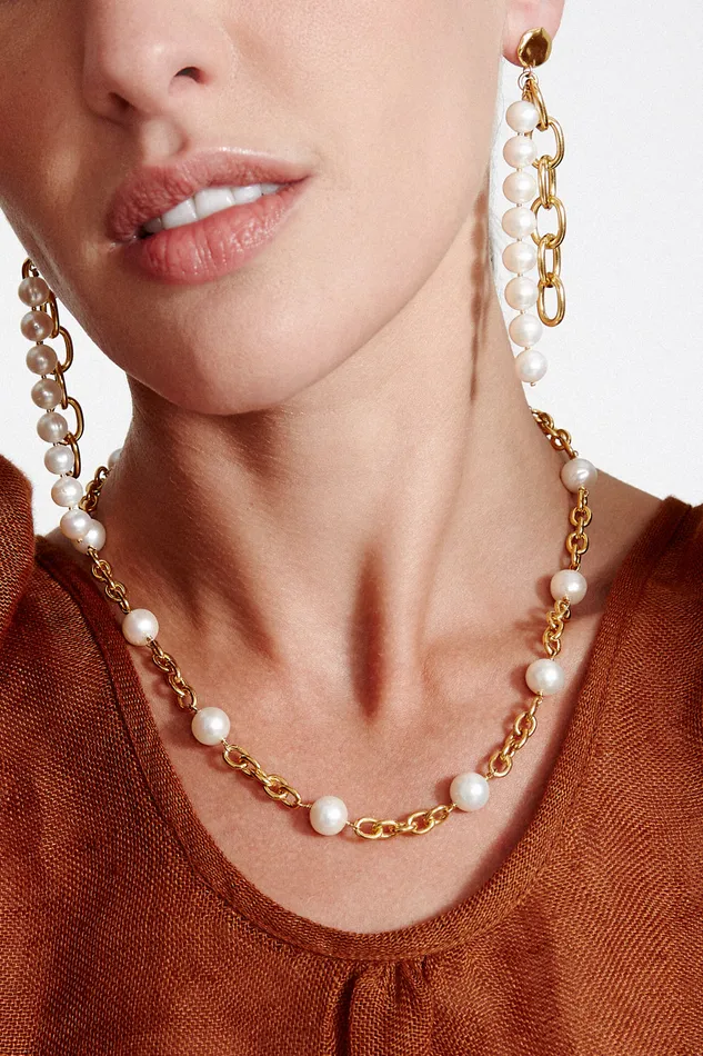 Chan Luu Necklaces Nautica Chain Necklace White Pearl 8211 Women