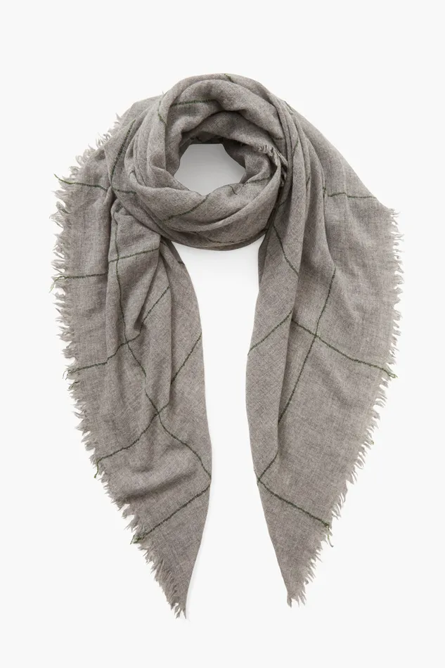 Chan Luu Scarves 100 Cashmere Scarf Greener Pastures Windowpane 8211 Women