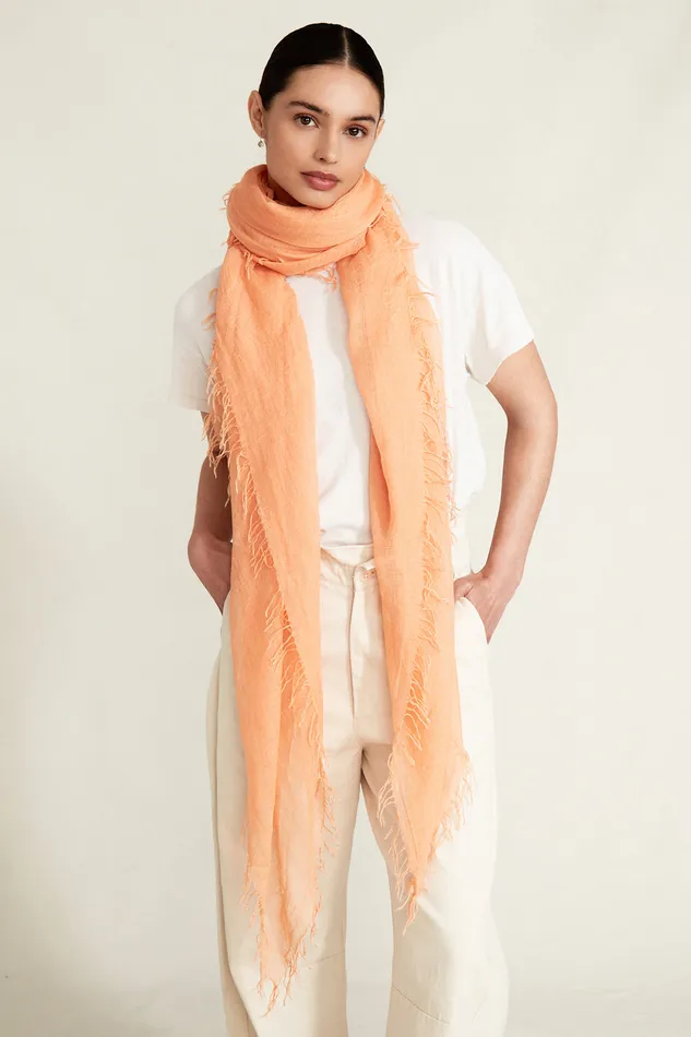 Chan Luu Scarves Cashmere And Silk Scarf Pumpkin 8211 Women