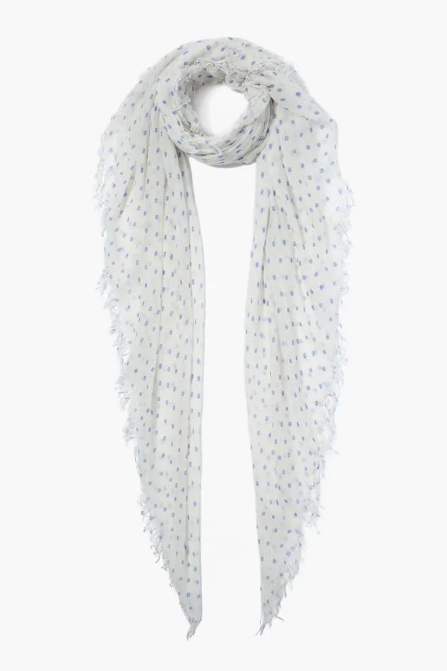 Chan Luu Scarves Cashmere And Silk Scarf Wedgewood Dot 8211 Women