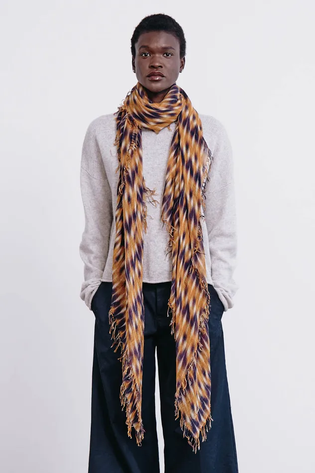 Chan Luu Scarves Cashmere And Silk Scarf Yellow Tie Dye 8211 Women