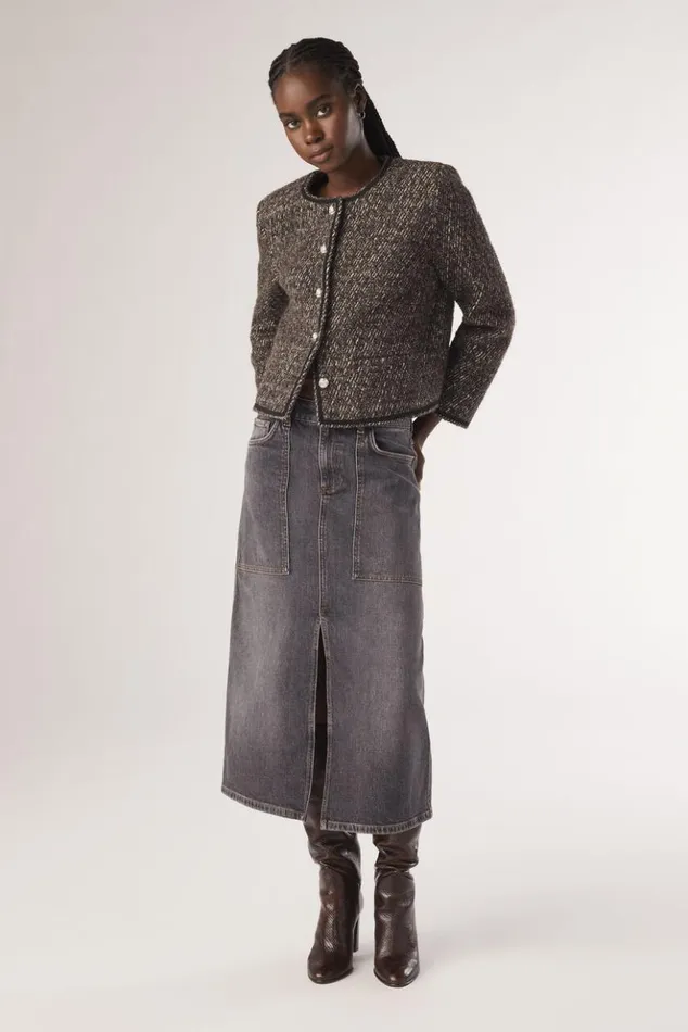 CickyDenim Skirt Clothing Baandsh Skirts and Shorts