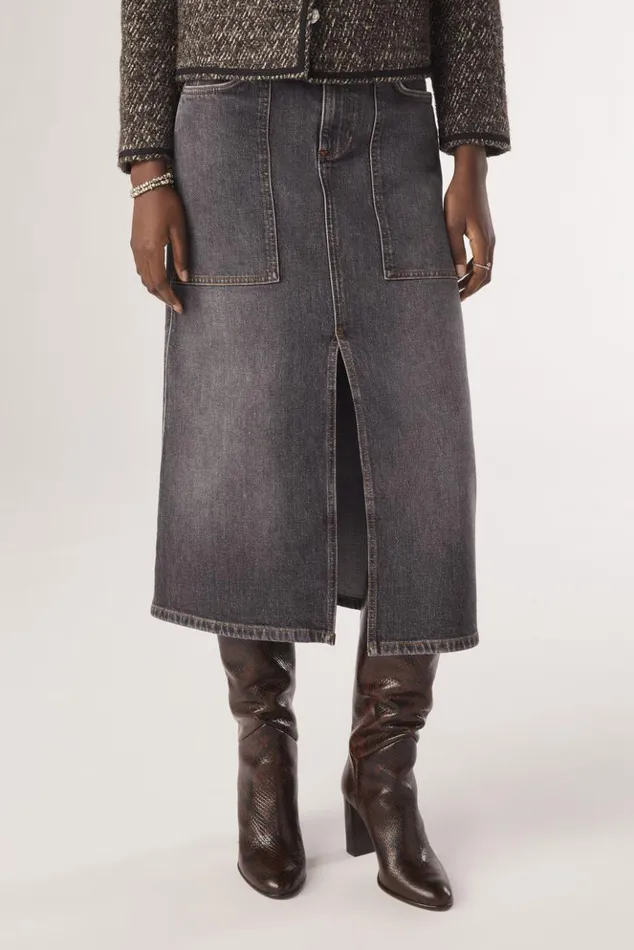 CickyDenim Skirt Clothing Baandsh Skirts and Shorts
