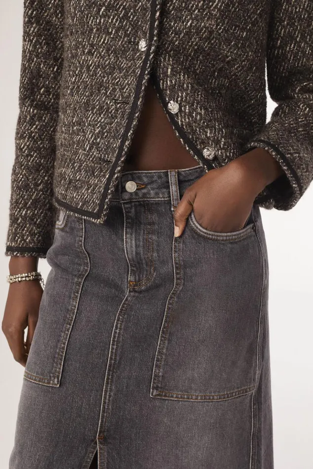 CickyDenim Skirt Clothing Baandsh Skirts and Shorts