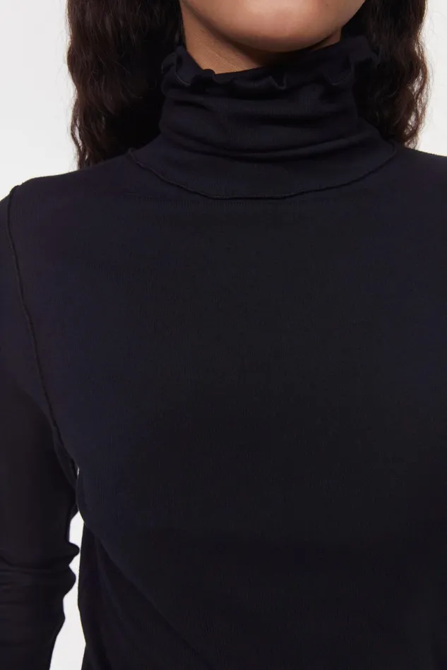 Cisne Rib Jersey Top Black Women Rodebjer Tops