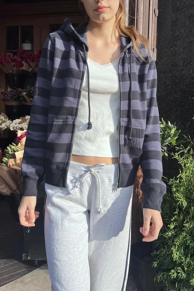 Clothing Christy Striped Hoodie Brandy Melville SWEATPANTS and SWEATSHIRTS