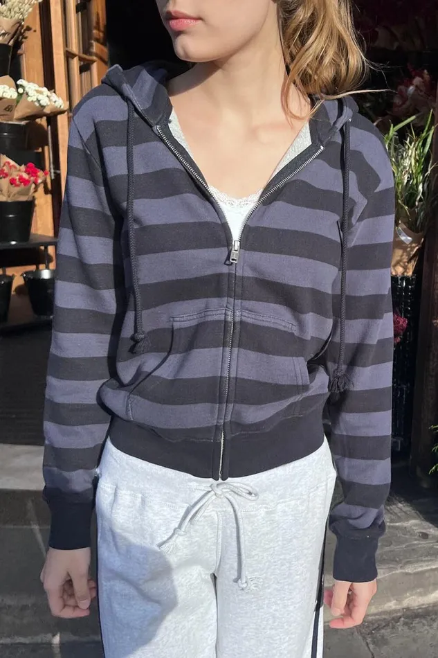 Clothing Christy Striped Hoodie Brandy Melville SWEATPANTS and SWEATSHIRTS