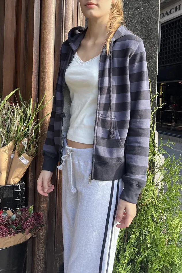 Clothing Christy Striped Hoodie Brandy Melville SWEATPANTS and SWEATSHIRTS