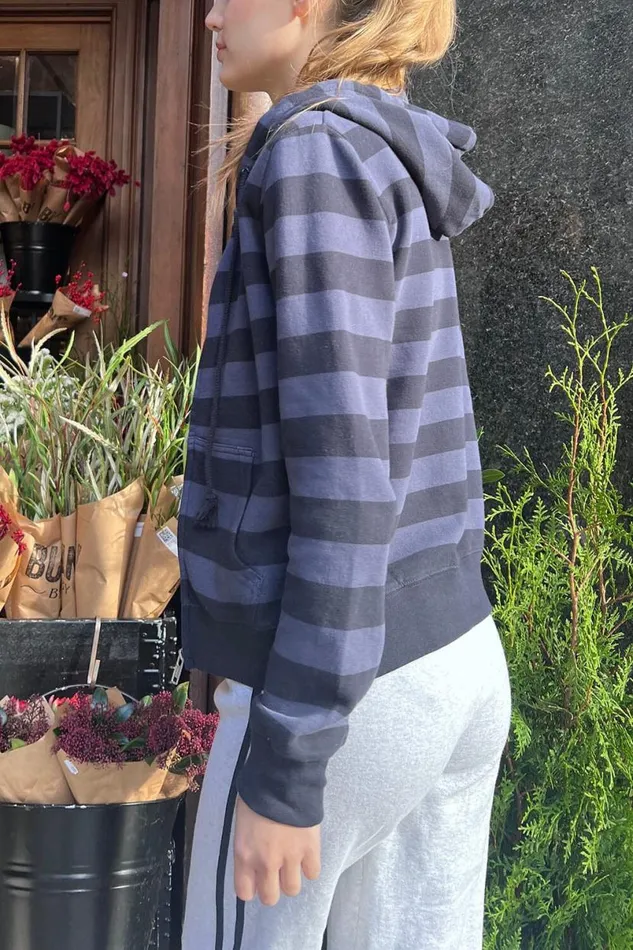 Clothing Christy Striped Hoodie Brandy Melville SWEATPANTS and SWEATSHIRTS