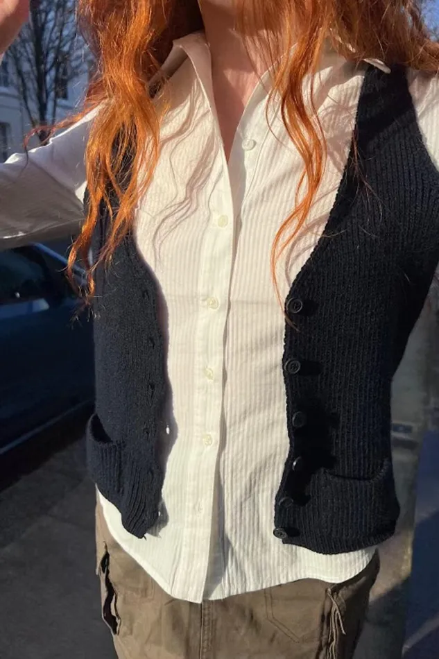 Clothing Elizabeth Wool Button Vest Brandy Melville SWEATERS