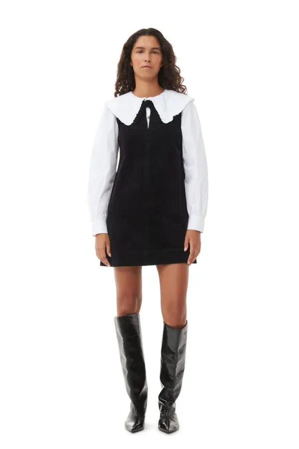 Clothing GANNI Dresses Black Corduroy Tie Band Mini Dress Black