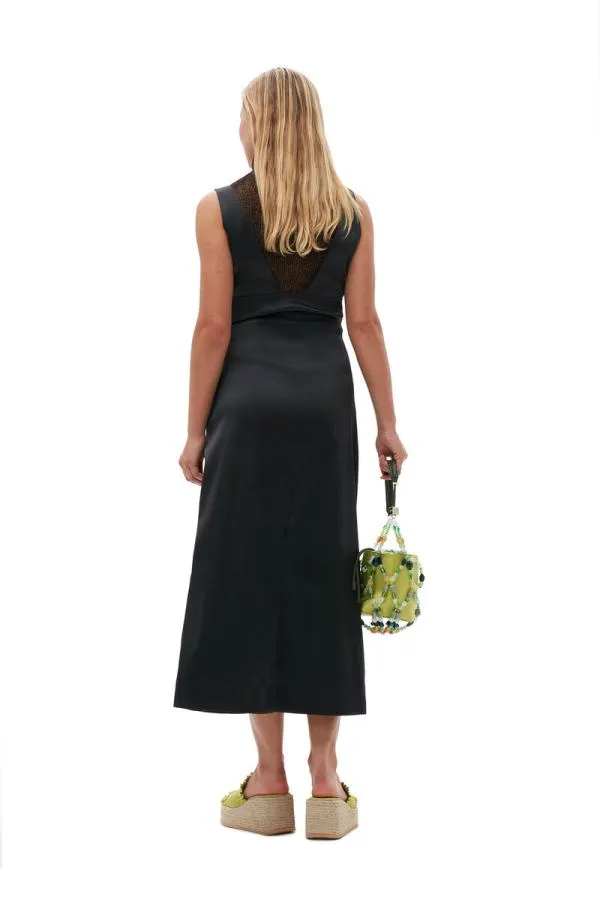 Clothing GANNI Dresses Double Satin HalterNeck Dress Black Clothing GANNI Dresses Double Satin HalterNeck Dress Black