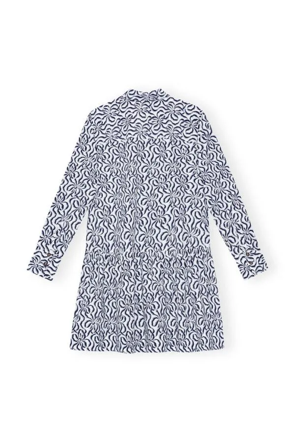 Clothing GANNI Dresses Printed Cotton Poplin Mini Shirt Dress Egret Clothing GANNI Dresses Printed Cotton Poplin Mini Shirt Dress Egret