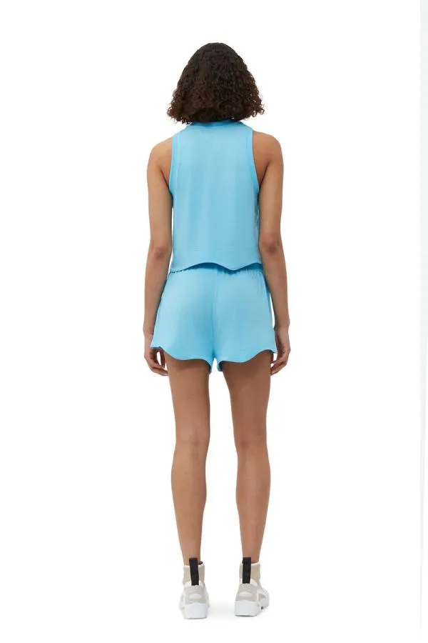 Clothing GANNI Extended Sizes Active Mesh Top Ethereal Blue