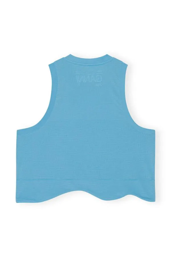 Clothing GANNI Extended Sizes Active Mesh Top Ethereal Blue