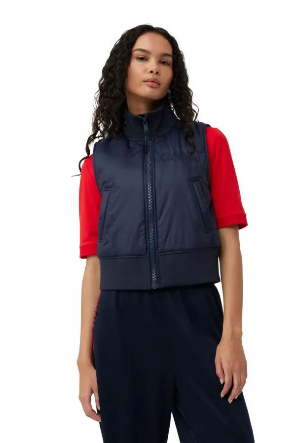 Clothing GANNI Outerwear Light Padded Vest Sky Captain