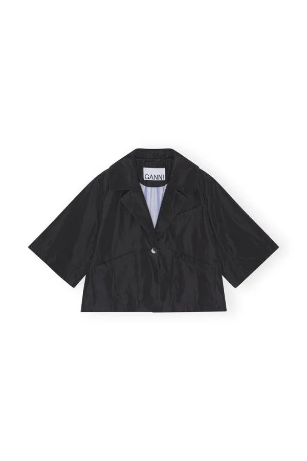 Clothing GANNI Outerwear Summer Tech Padded Jacket Black Clothing GANNI Outerwear Summer Tech Padded Jacket Black