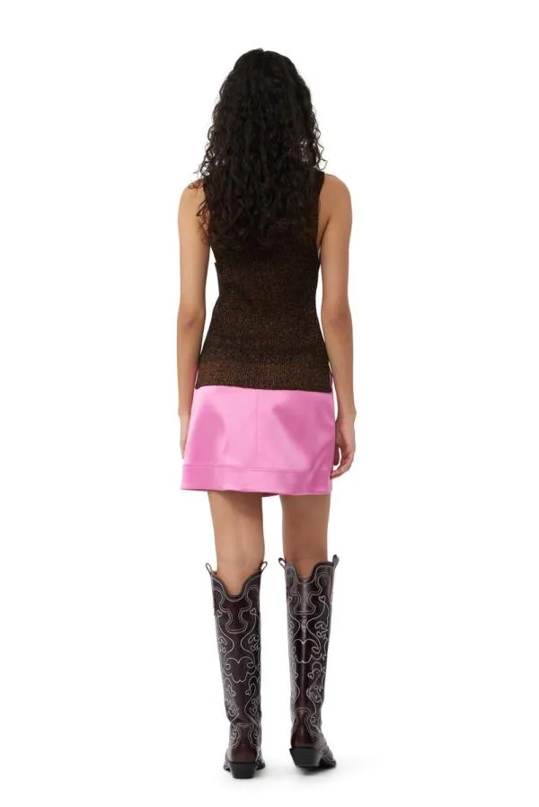 Clothing GANNI Skirts Double Satin Mini Skirt Wild Orchid