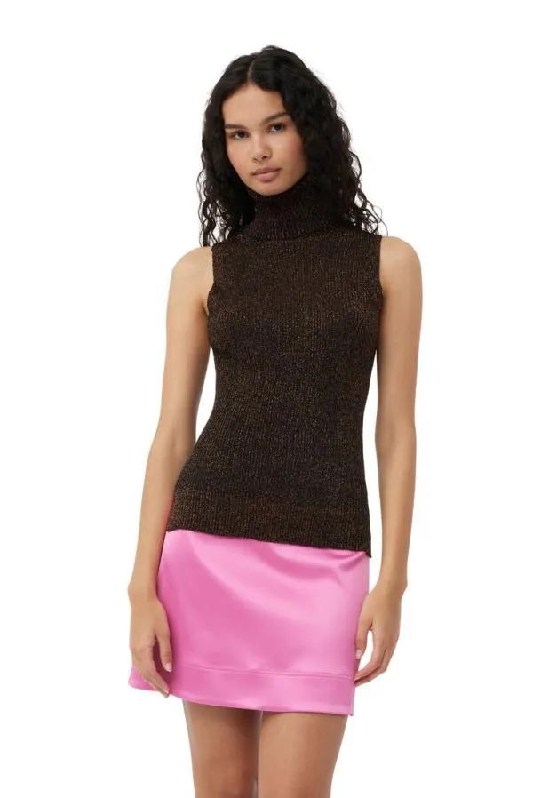 Clothing GANNI Skirts Double Satin Mini Skirt Wild Orchid