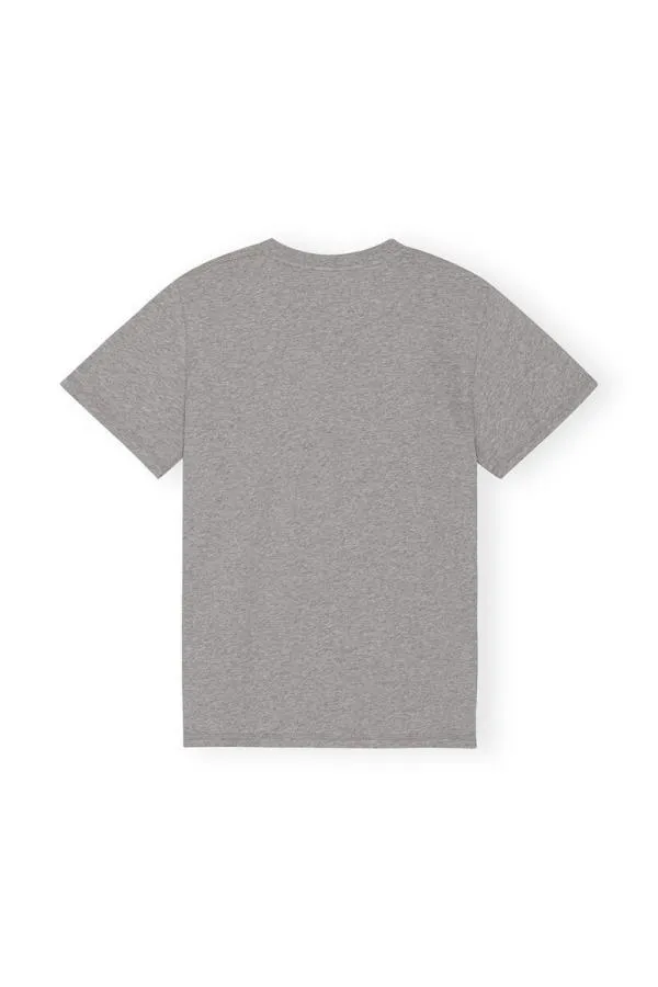 Clothing GANNI TShirts Grey Relaxed Oneck Tshirt Paloma Melange