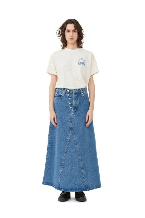 Clothing GANNI TShirts Relaxed Dotted Tshirt Egret Clothing GANNI TShirts Relaxed Dotted Tshirt Egret