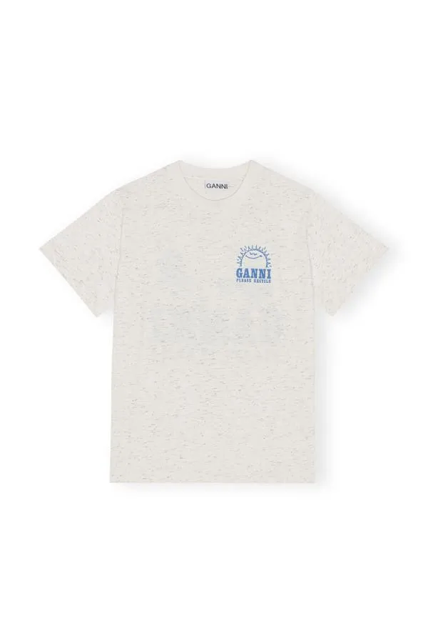 Clothing GANNI TShirts Relaxed Dotted Tshirt Egret Clothing GANNI TShirts Relaxed Dotted Tshirt Egret