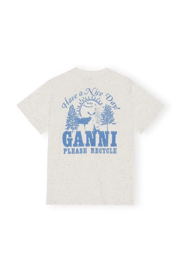 Clothing GANNI TShirts Relaxed Dotted Tshirt Egret Clothing GANNI TShirts Relaxed Dotted Tshirt Egret