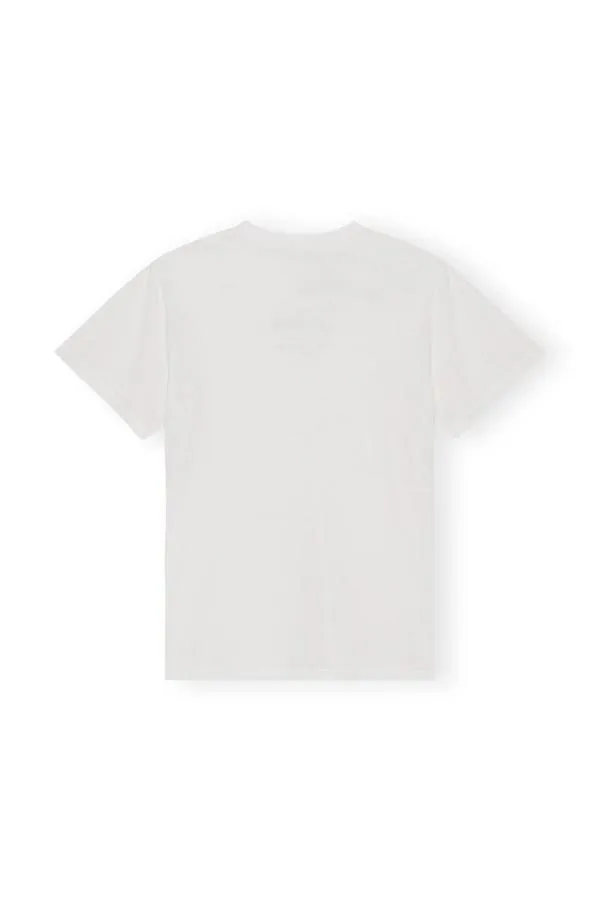 Clothing GANNI TShirts White Relaxed Oneck Tshirt Bright White Clothing GANNI TShirts White Relaxed Oneck Tshirt Bright White