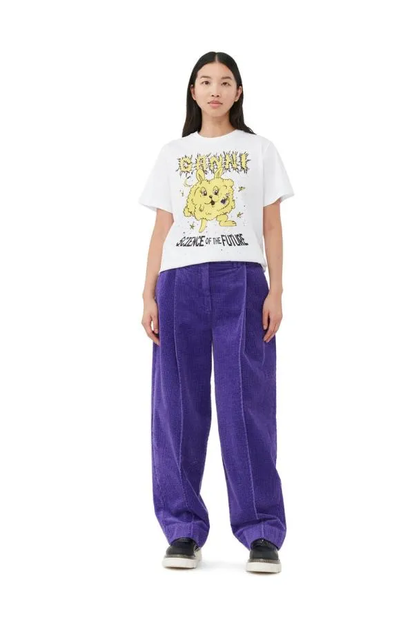 Clothing GANNI TShirts Yellow Relaxed Bunny Tshirt Bright White
