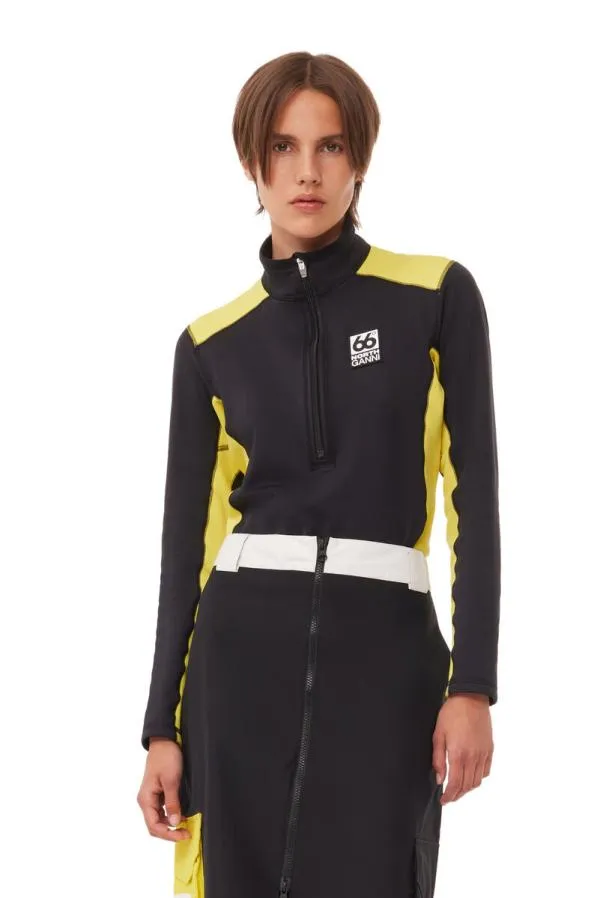 Clothing GANNI Tops X 66North Tungudalur Zip Neck Black