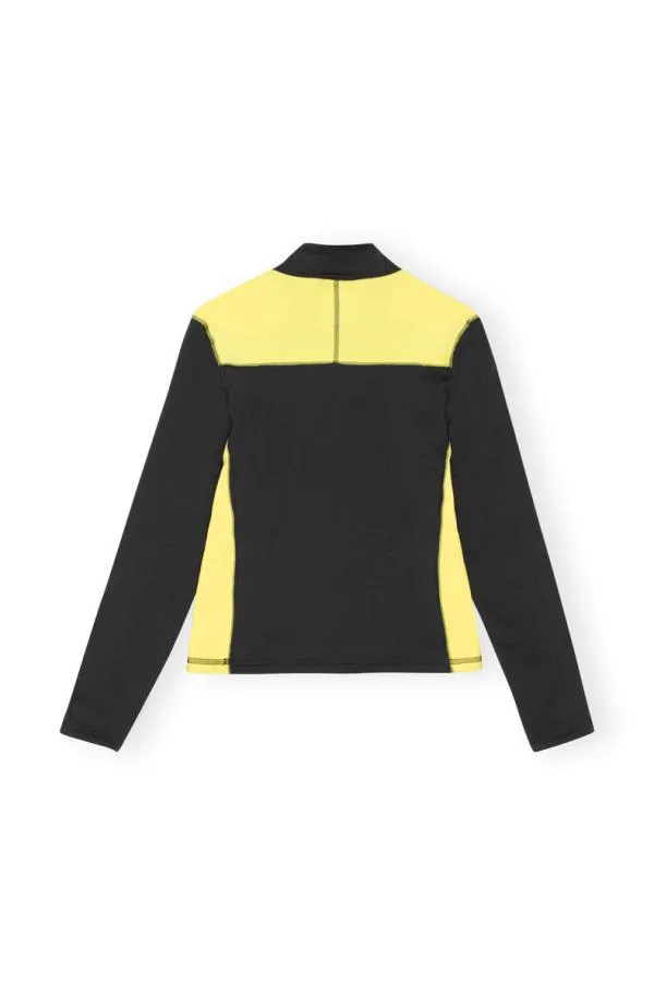 Clothing GANNI Tops X 66North Tungudalur Zip Neck Black