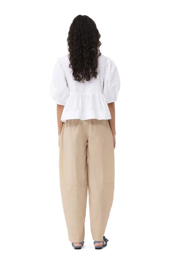 Clothing GANNI Trousers Beige Elasticated Curve Trousers Safari