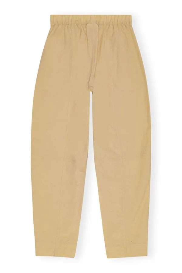 Clothing GANNI Trousers Beige Elasticated Curve Trousers Safari
