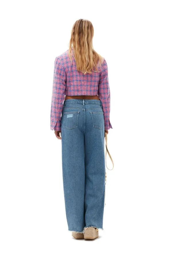 Clothing GANNI Trousers Heavy Denim Wide Drawstring Jeans Light Blue Stone Clothing GANNI Trousers Heavy Denim Wide Drawstring Jeans Light Blue Stone
