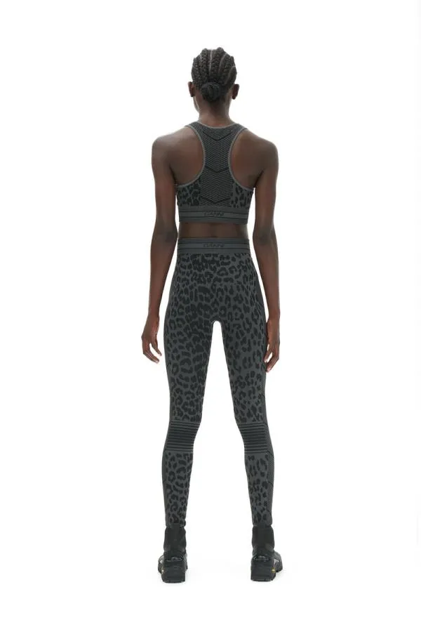 Clothing GANNI Trousers Seamless Jacquard Leggings Black