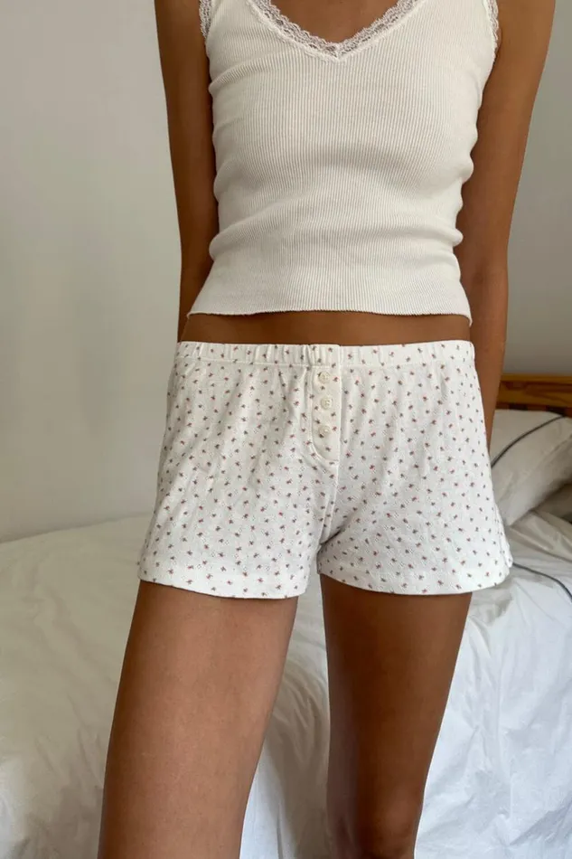 Clothing Keira Floral Sweatshorts Brandy Melville SHORTS and SKIRTS