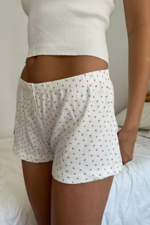 Clothing Keira Floral Sweatshorts Brandy Melville SHORTS and SKIRTS