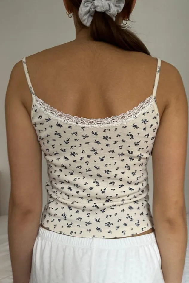 Clothing Skylar Floral Lace Tank Brandy Melville MATCHING SETS