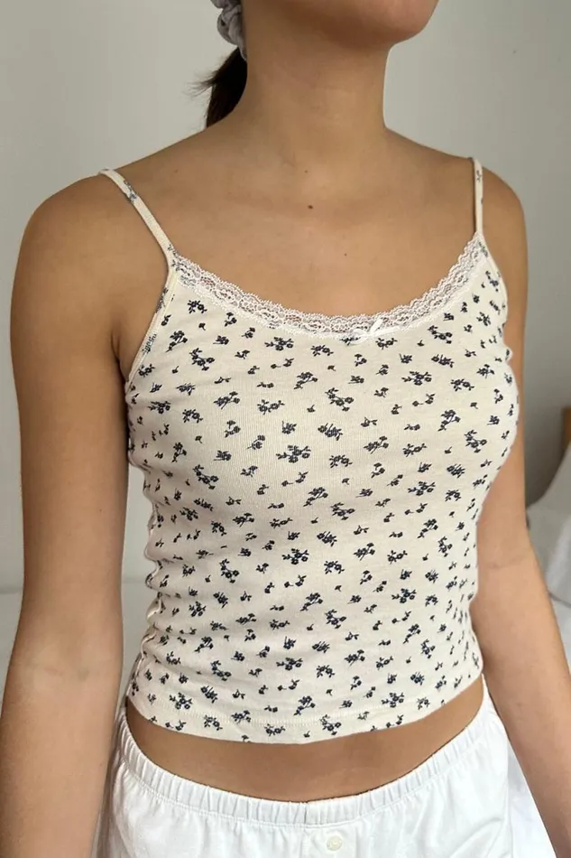 Clothing Skylar Floral Lace Tank Brandy Melville MATCHING SETS