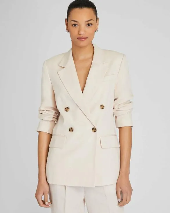 Club Monaco Blazers and Suiting Lightweight DoubleBreasted Blazer Light Pink 8211 Women
